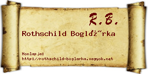 Rothschild Boglárka névjegykártya
